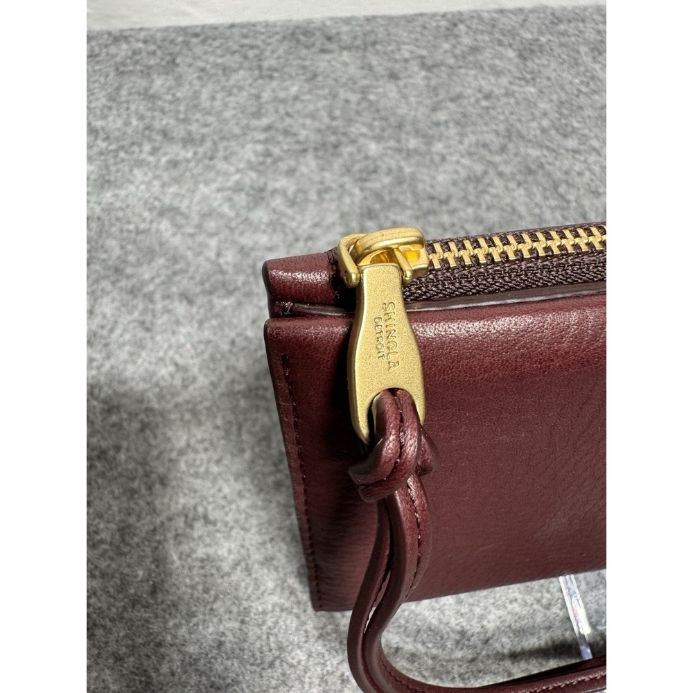 Shinola Detroit  Women's Genuine Leather Wallet Color Merlot Made In USA NWOT - Picture 3 of 10
